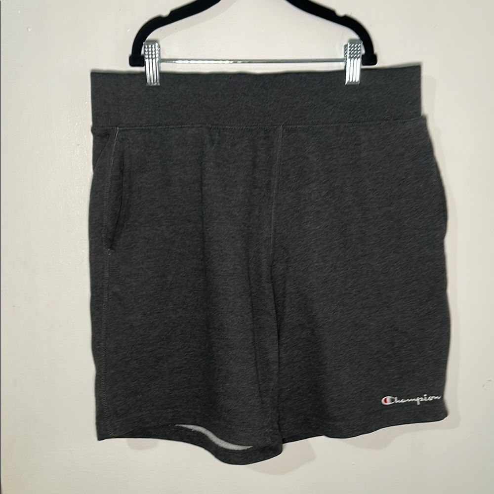 Champion Gray Sweat Shorts Lightweight Adjustable Waist Medium